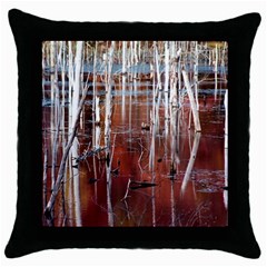 Swamp2 Filtered Black Throw Pillow Case by cgar