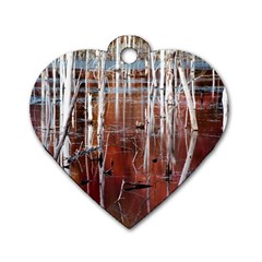 Swamp2 Filtered Dog Tag Heart (one Sided)  by cgar