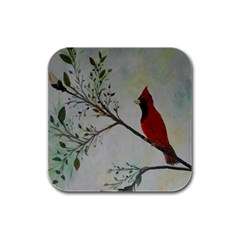 Sweet Red Cardinal Drink Coasters 4 Pack (square) by rokinronda