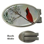 Sweet Red Cardinal Money Clip (Oval) Front