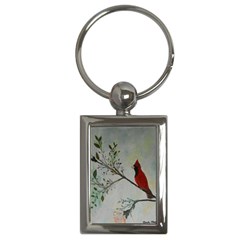 Sweet Red Cardinal Key Chain (rectangle) by rokinronda