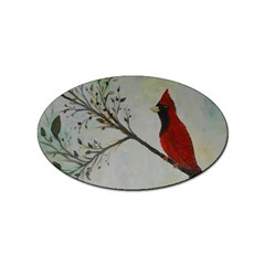 Sweet Red Cardinal Sticker 10 Pack (oval) by rokinronda