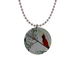 Sweet Red Cardinal Button Necklace by rokinronda