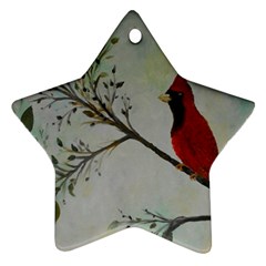 Sweet Red Cardinal Star Ornament (two Sides)