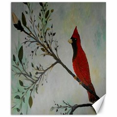 Sweet Red Cardinal Canvas 8  X 10  (unframed) by rokinronda