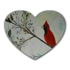 Sweet Red Cardinal Mouse Pad (heart)