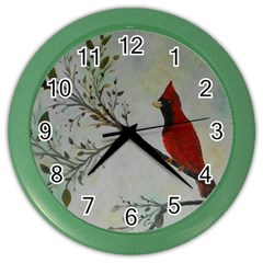 Sweet Red Cardinal Wall Clock (color)