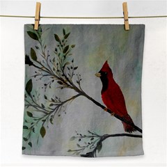 Sweet Red Cardinal Face Towel by rokinronda