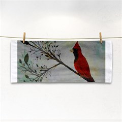 Sweet Red Cardinal Hand Towel by rokinronda