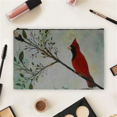 Sweet Red Cardinal Cosmetic Bag (large)