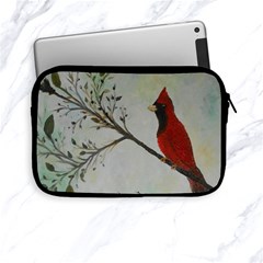 Sweet Red Cardinal Apple Ipad Mini Zippered Sleeve by rokinronda