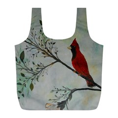 Sweet Red Cardinal Reusable Bag (l) by rokinronda