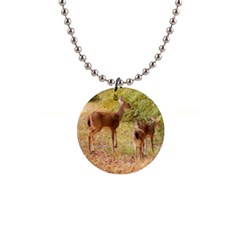 Deer In Nature Button Necklace by uniquedesignsbycassie