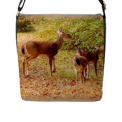 Deer In Nature Flap Closure Messenger Bag (large) by uniquedesignsbycassie