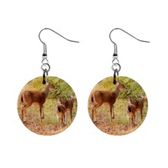 Deer In Nature Mini Button Earrings