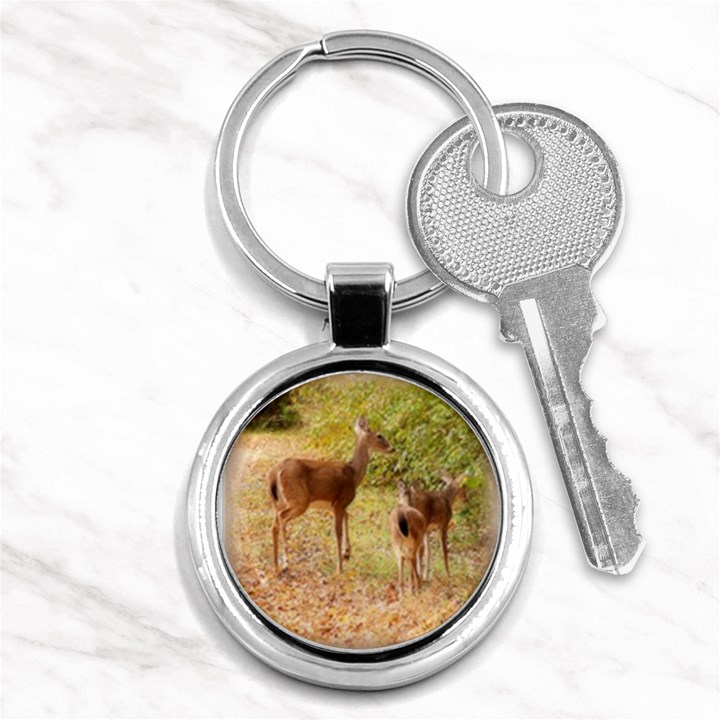 Deer in Nature Key Chain (Round)