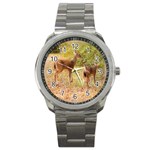 Deer in Nature Sport Metal Watch Front