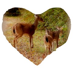 Deer In Nature 19  Premium Heart Shape Cushion by uniquedesignsbycassie