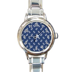 Boat Anchors Round Italian Charm Watch by StuffOrSomething