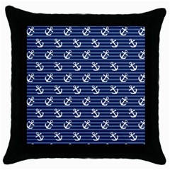 Boat Anchors Black Throw Pillow Case