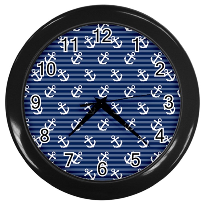 Boat Anchors Wall Clock (Black)