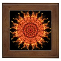 Flaming Sun Framed Ceramic Tile by Zandiepants