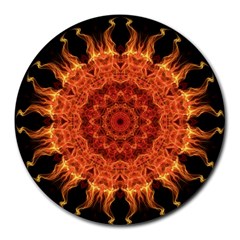 Flaming Sun 8  Mouse Pad (round) by Zandiepants