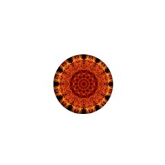 Flaming Sun 1  Mini Button by Zandiepants