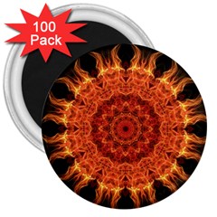 Flaming Sun 3  Button Magnet (100 Pack) by Zandiepants