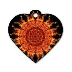 Flaming Sun Dog Tag Heart (one Sided) 