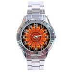 Flaming Sun Stainless Steel Watch Front