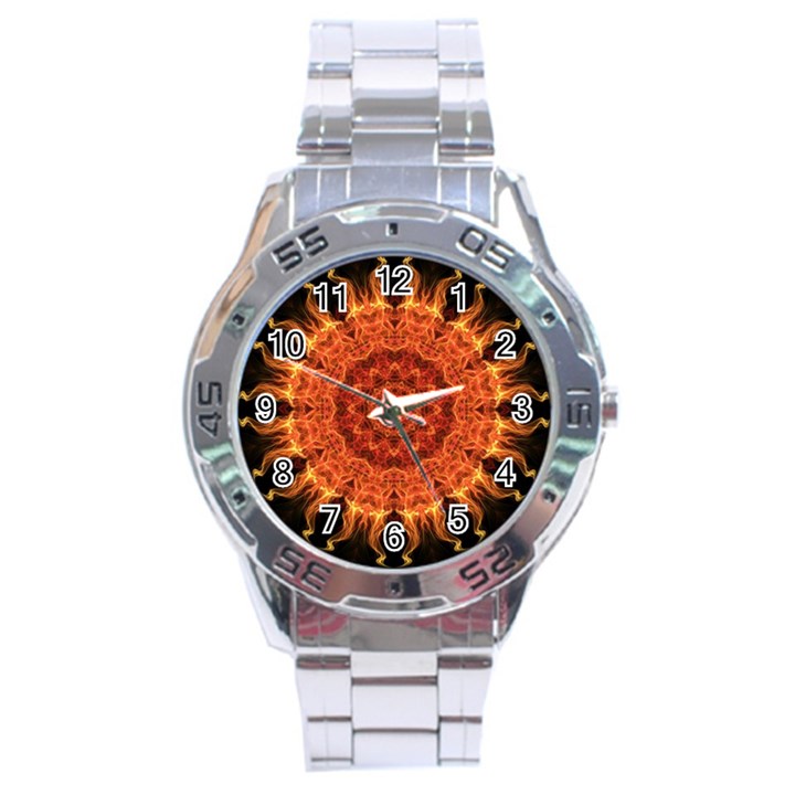 Flaming Sun Stainless Steel Watch