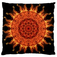 Flaming Sun Large Cushion Case (single Sided)  by Zandiepants