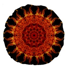 Flaming Sun 18  Premium Round Cushion  by Zandiepants