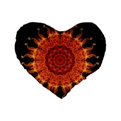 Flaming Sun 16  Premium Heart Shape Cushion  by Zandiepants