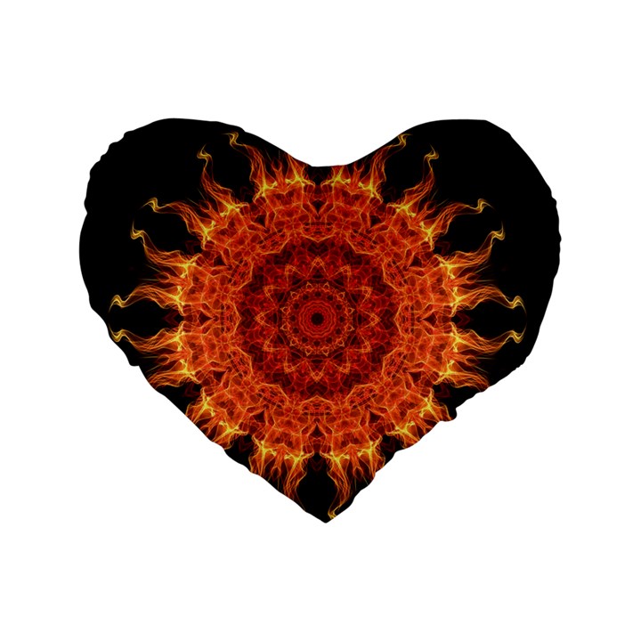 Flaming Sun 16  Premium Heart Shape Cushion 