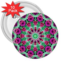 Flower Garden 3  Button (10 Pack)