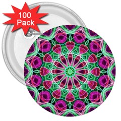 Flower Garden 3  Button (100 Pack)