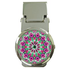 Flower Garden Money Clip With Watch