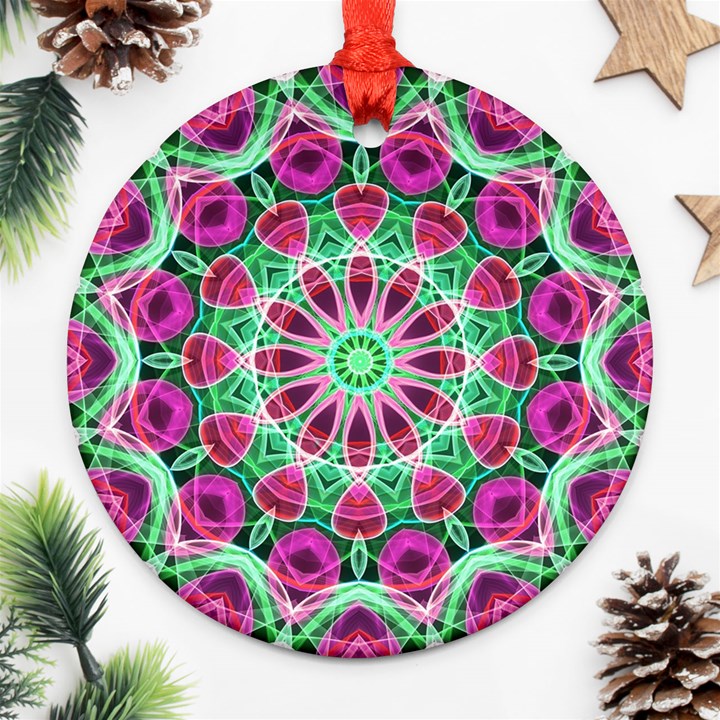 Flower Garden Round Ornament (Two Sides)