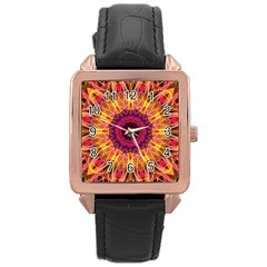 Gemstone Dream Rose Gold Leather Watch  by Zandiepants