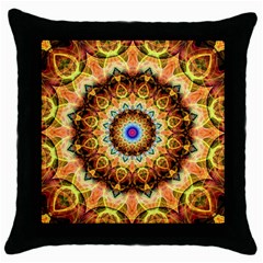 Ochre Burnt Glass Black Throw Pillow Case by Zandiepants