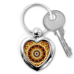 Ochre Burnt Glass Key Chain (heart) by Zandiepants