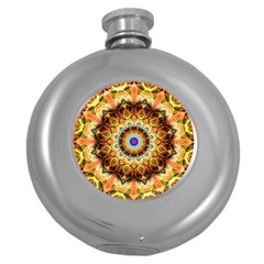 Ochre Burnt Glass Hip Flask (round) by Zandiepants