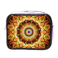 Ochre Burnt Glass Mini Travel Toiletry Bag (one Side)