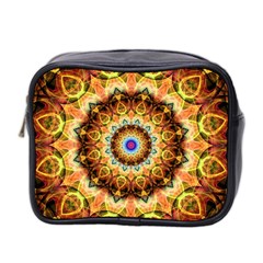 Ochre Burnt Glass Mini Travel Toiletry Bag (two Sides)