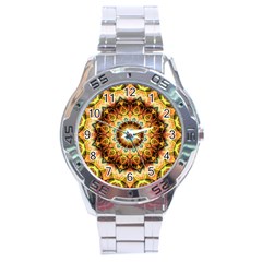 Ochre Burnt Glass Stainless Steel Watch by Zandiepants