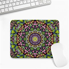 Psychedelic Leaves Mandala Small Mouse Pad (rectangle) by Zandiepants