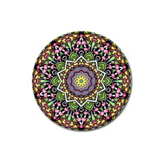 Psychedelic Leaves Mandala Magnet 3  (round) by Zandiepants