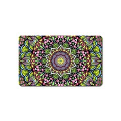 Psychedelic Leaves Mandala Magnet (name Card) by Zandiepants